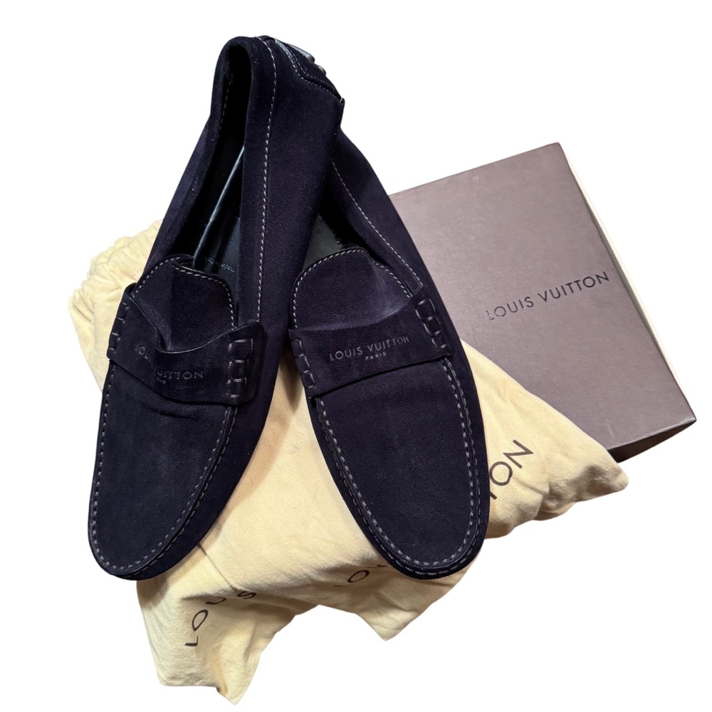 Louis Vuitton Men’s Suede Driving Loafers Box Included Size 12 - Brown